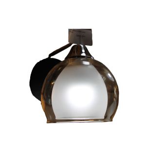 Wall Lamp 1-Light E27 40 W – Matt Black with Glass Shade