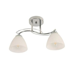 Ceiling Lamp Chrome & White – E27 40 W