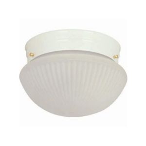Brushed Brass Flush-Mount Ceiling Light- White Frosted
