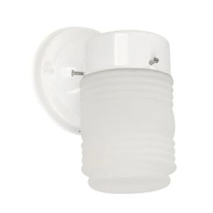White Wall Sconce W/  Frosted Glass Shade