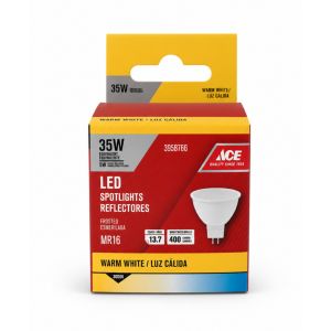 ACE LED BULB 5WMR16  GU5.3 FROSTED 400 LUMENS WARM WHITE 100-240V 50/60HZ CE ACE