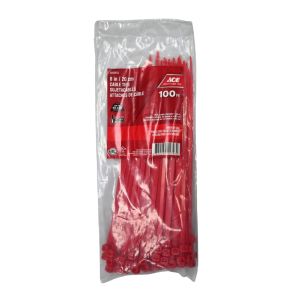ACE Cable Ties 8 in. (20 cm) – Red, 100 Pack