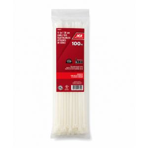 ACE Natural Cable Ties – 11 in (28 cm), 100 Pack