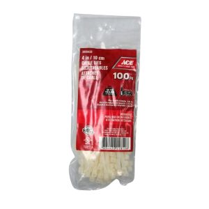 ACE Natural Cable Ties – 4 in (10 cm), 100 Pack