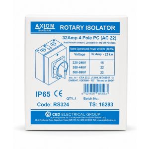 Rotary Isolator Switch 32A 4-Pole IP65