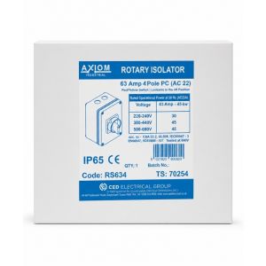 Rotary Isolator Switch 63A 4-Pole IP65