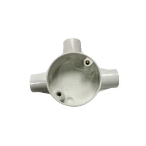 Round PVC Conduit Junction Box – 3-Way