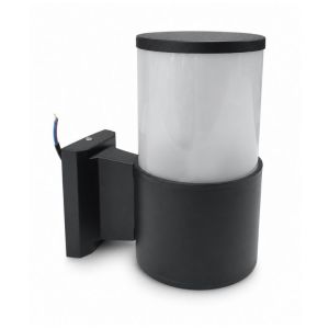 Outdoor Wall Light Black - Cylindrical Frosted