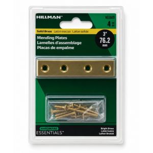 Hillman Flat Corner Brace 3 In Brite Brass 1 Each