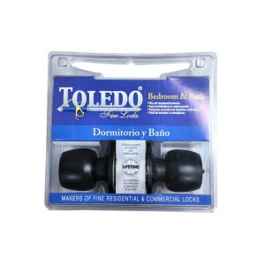 Toledo Bedroom & Bathroom Door Knob-Privacy Lockset Matte Blk