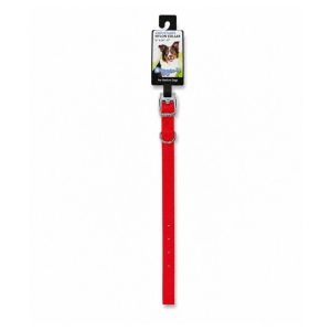 Adjustable Red Nylon Dog Collar 3/4