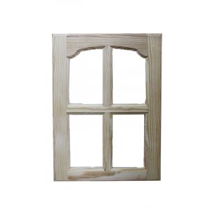 Cupboard Door Arch 4 glass 16 1/2x24 In Brown 1 Each CD1112