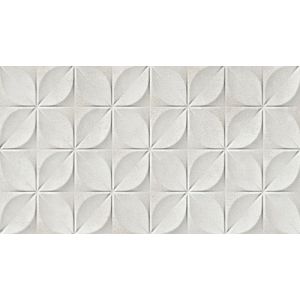 Lorenzza Ceramic Tile – 3D Curved Square Pattern, 31 × 56 cm (13 pcs per box)
