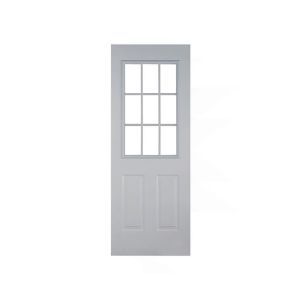 9 Lights Steel Pine Wood Door 32 x 80 In 1 Each PTPMETE-10033