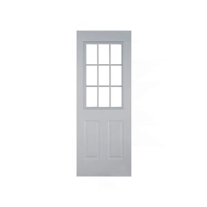 9 Lights Acero Steel Pine Wood Door 36  x 80 In 1 Each 11010412-10001