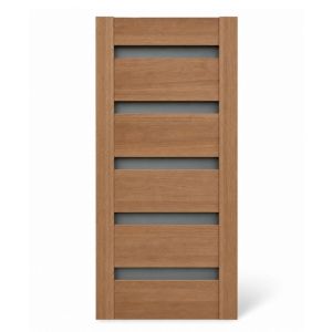5 Lite Mahogany Door w/ Frosted Tempered Glass 36