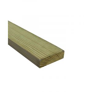 Lumber Treated Rough Yellow Pine 1x4 In x 14 Ft 1 Each