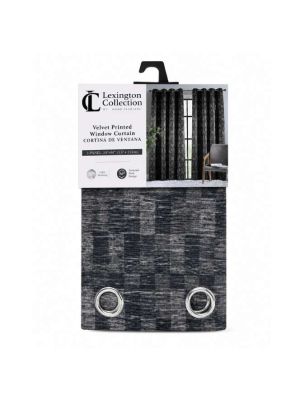 Grey Velvet Printed Window Curtain &ndash; 54