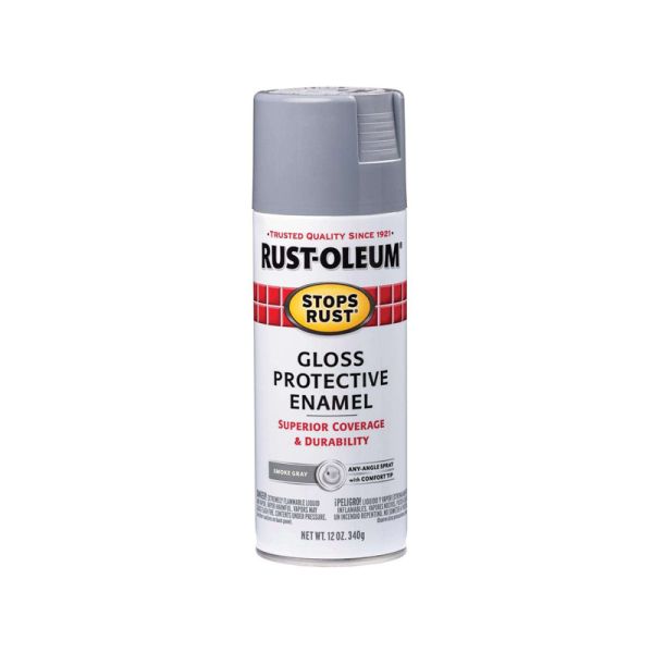 Rustoleum Gloss Protective Enamel Spray Paint 12 Oz Smoke Gray 1