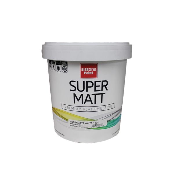 Sissons Super Matte Paint 1 Gl White 1 Each