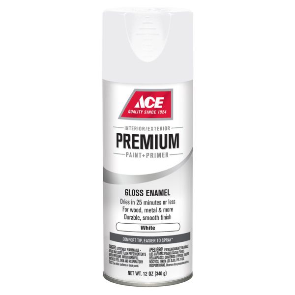 Ace Premium Gloss Enamel Spray Paint 12 Oz White 1 Each 17000