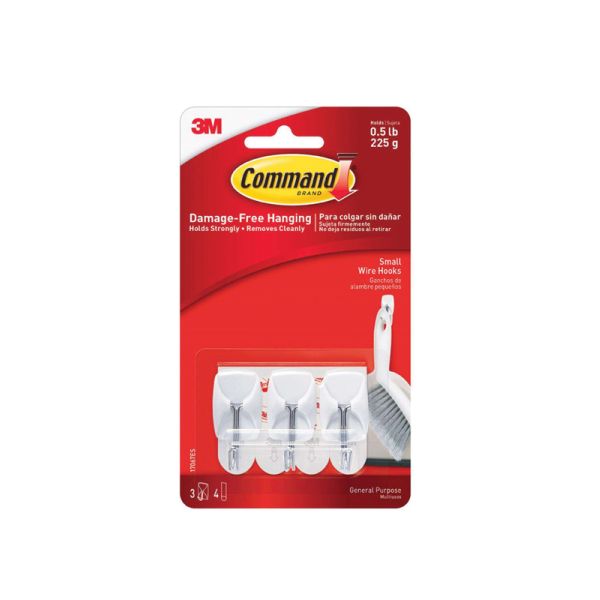 Command Small Plastic And Wire Hooks 1 5/8 In White 1 Each 5403936