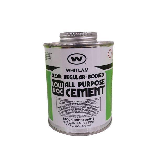 JC Whitlam All Purpose Regular Bodied Pvc Cement 16 Oz Clear 1 Each APR16