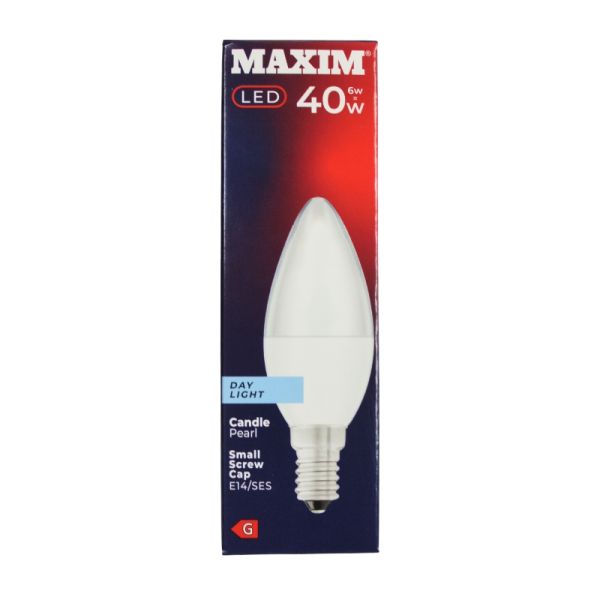 Jendee Trading Maxim Ses E14 LED Pearl Candle Daylight Bulb 6W 1 Each 40MLCSESDL